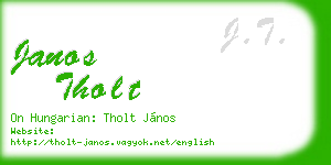 janos tholt business card